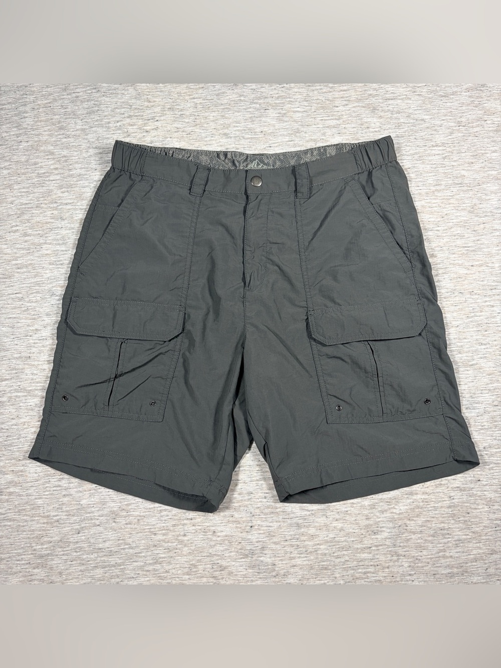 Croft and Barrow Mens Nylon Cargo Shorts Gray Size 36 Hiking Fishing Outdoor